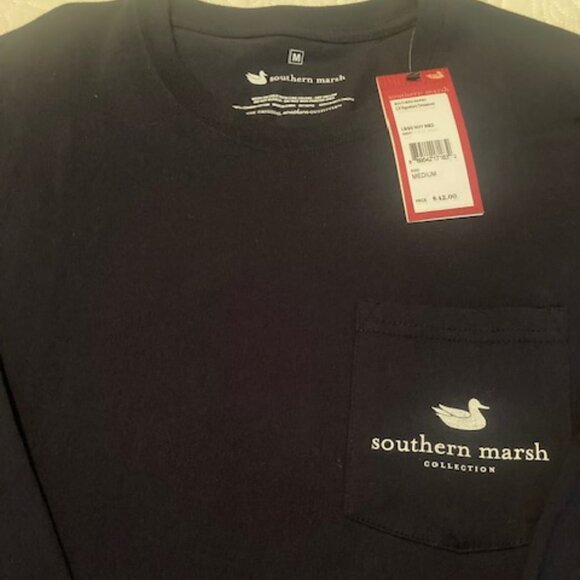 Navy Southern Marsh Ornament Tee, SIze M - Picture 1 of 5